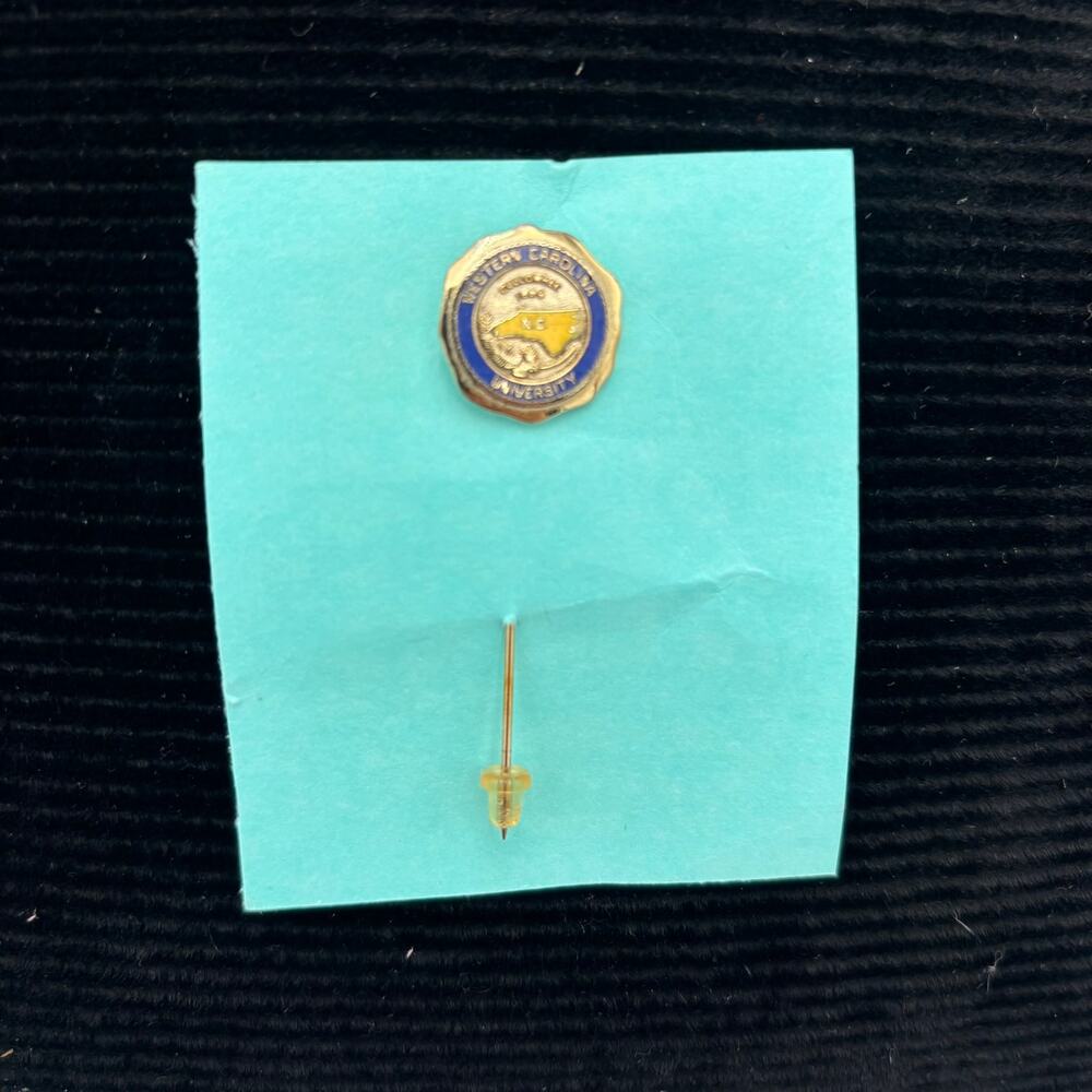 Vintage Western Carolina University Seal Stick Pin 10K GF Lindor Signed WCU